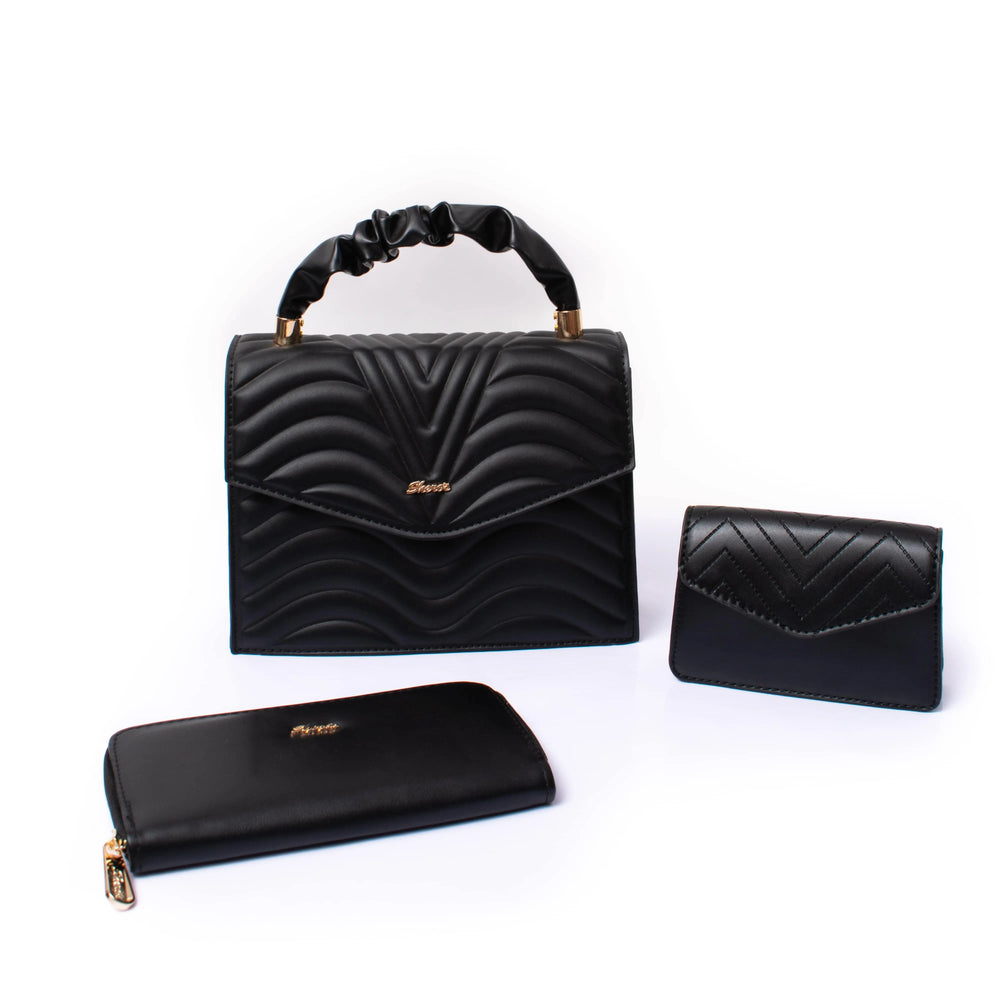 Bolso + Mini Cartera + Billetera Shero's  bolsos y carteras a la moda eco sostenibles  trio-glam-nude